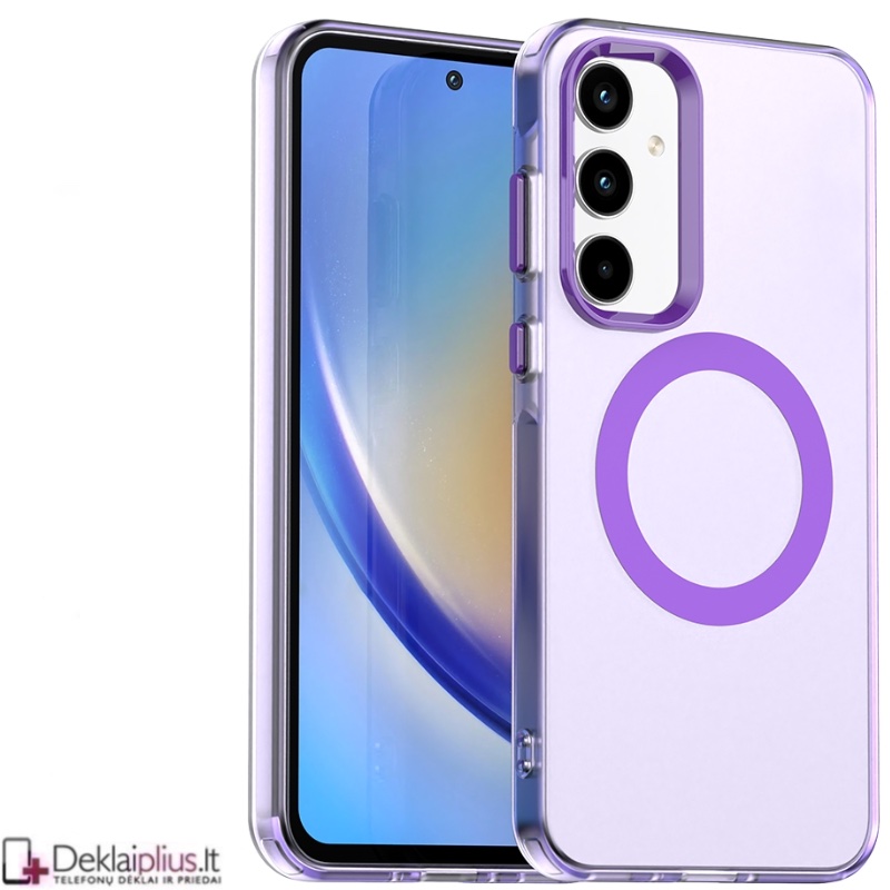 Smūgiams atsparus dėklas su magsafe - violetinis (Samsung A55 5G) Smūgiams atsparus dėklas su magsafe - violetinis (Samsung A55 5G)